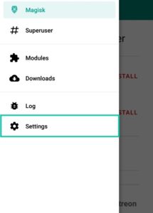 home Magisk settings