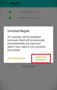 uninstall Magisk